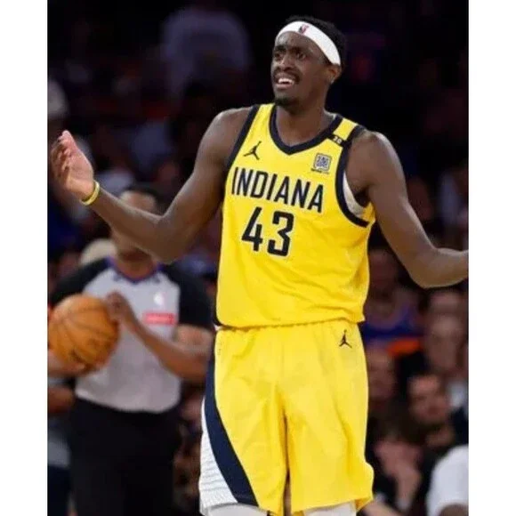 Pascal Siakam (Jordan)-(Pacers)-(Jersey)-(Yellow)-(Good Cond.)-(Size:XL)-$95.00 - Picture 6 of 12